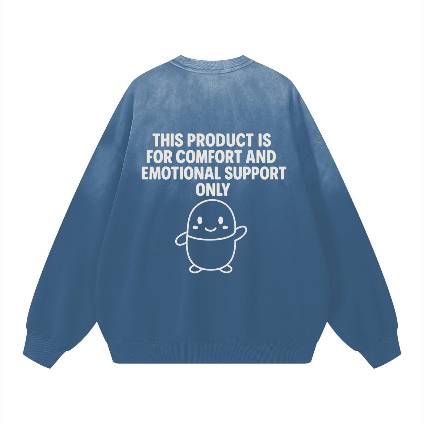 Effortless Athleisure Pure Cotton Handcrafted Monkey Wash Drop-Shoulder Sweatshirt