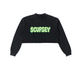 Snow Washed Raw Edge Cropped Sweatshirt
