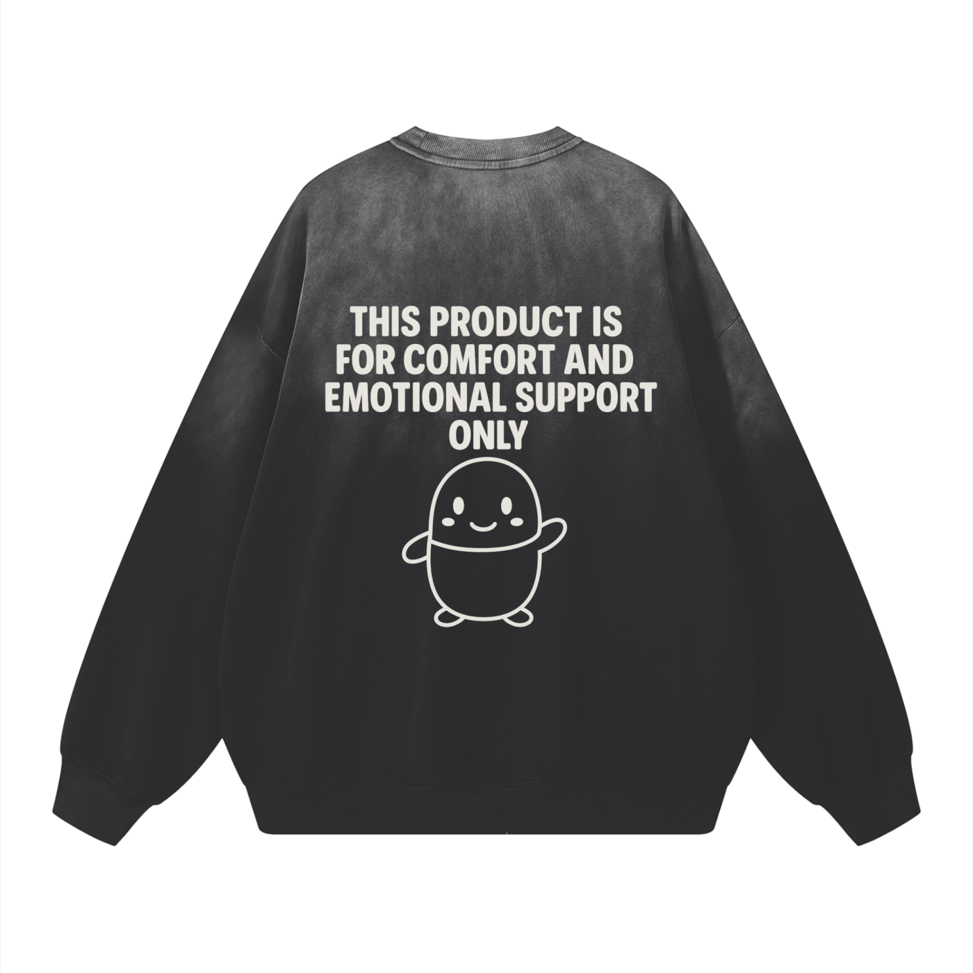 Effortless Athleisure Pure Cotton Handcrafted Monkey Wash Drop-Shoulder Sweatshirt