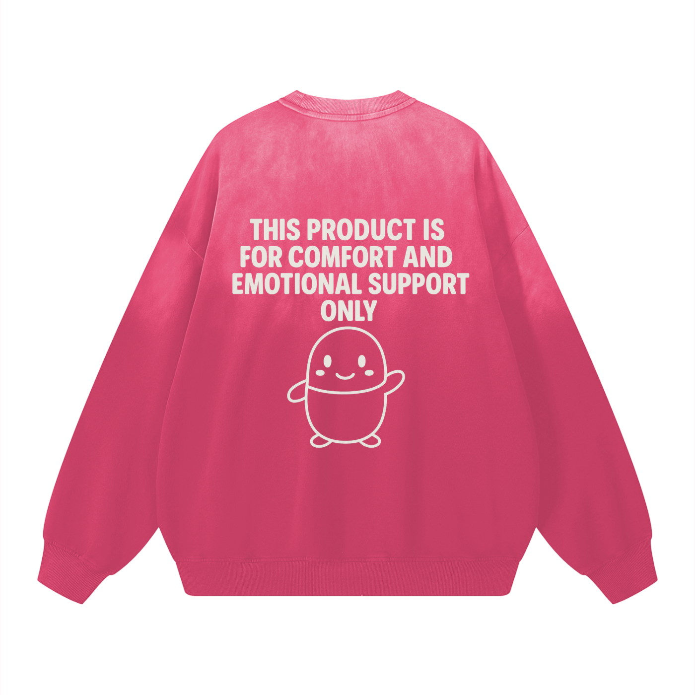 Effortless Athleisure Pure Cotton Handcrafted Monkey Wash Drop-Shoulder Sweatshirt