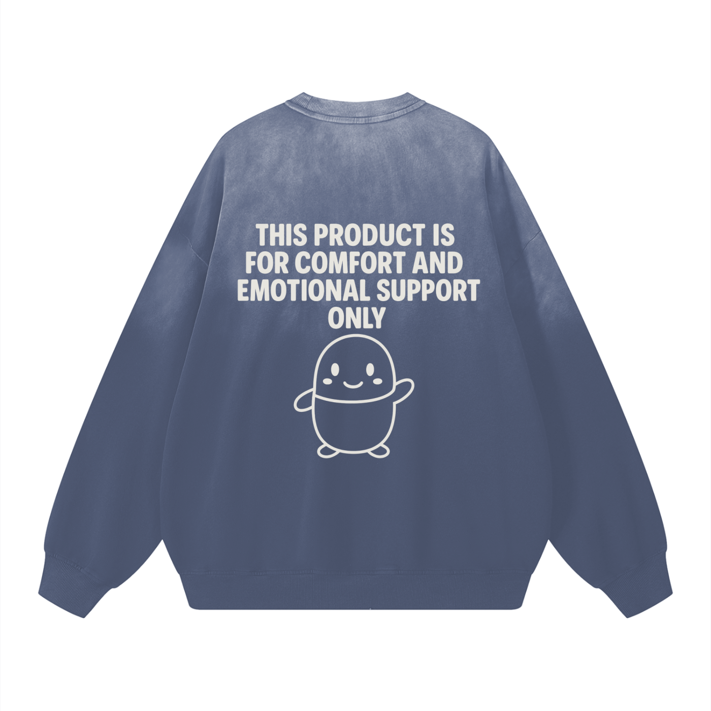 Effortless Athleisure Pure Cotton Handcrafted Monkey Wash Drop-Shoulder Sweatshirt